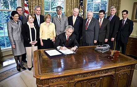 On May 21, 2008, George W. Bush signed the Genetic Information Nondiscrimination Act, protecting individuals from genetic discrimination in health insurance and employment.[7]