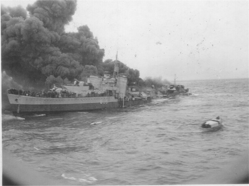 File:HMS Gurkha, 1 hour after being torpedoed.jpg