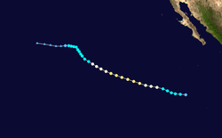 Course of Tropical Storm Hector