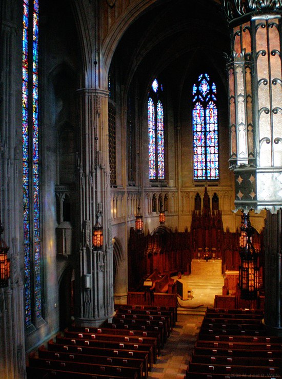 Interior of Heinz Chapel as viewed from the balcony