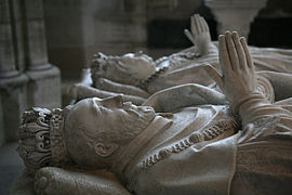 Gisants de Catherine de Médicis et Henri II (1583, basilique Saint-Denis).