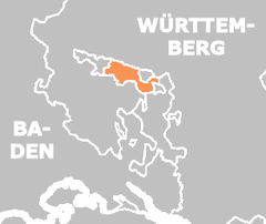 Mapa Księstwa Hohenzollern-Hechingen