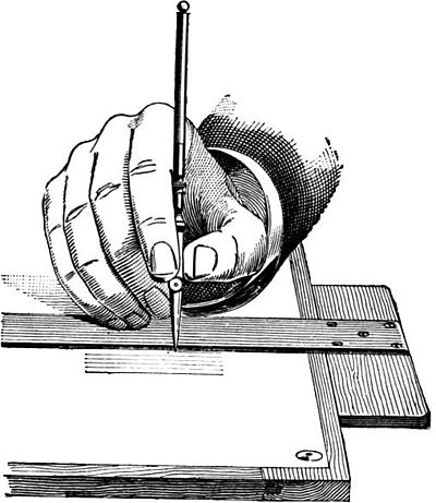 Illustration of ruling pen use from A Textbook on Ornamental Design (1901)