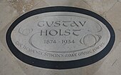 Memorial for Gustav Holst in Chichester Cathedral