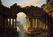 Hubert Robert - Arkitektonisk landskab med en kanal - WGA19587.jpg