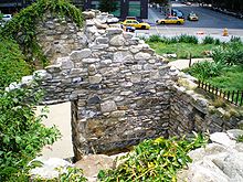 At the corner of Vesey Street and North End Avenue is the Irish Hunger Memorial