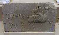 A Han dynasty stone-relief of Immortal and a deer rider.