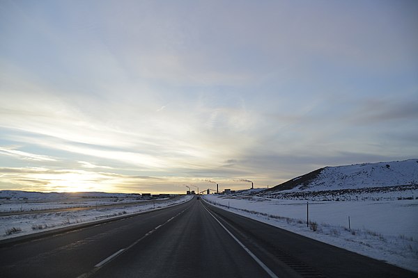 I-90 westbound between Rozet and Wyodak