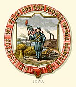Iowa state coat of arms (illustrated, 1876)