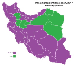 Iranian presidential election, 2017 by province.svg