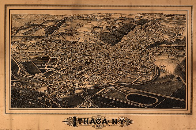 Ithaca, New York, 1882 J Lyth eng bottom left and L.R. Burleigh Del. Bottom right