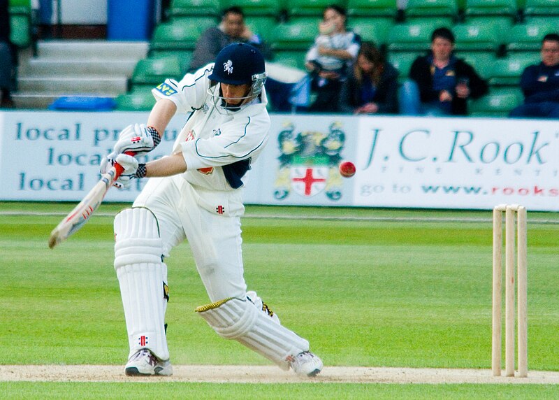 File:James Tredwell playing cricket.jpg