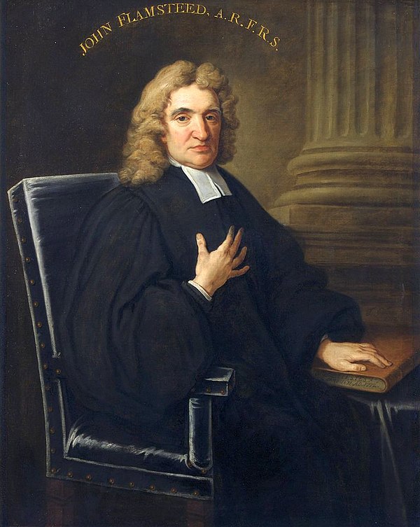 John Flamsteed, the first astronomer royal, by Thomas Gibson. Royal Society, London.