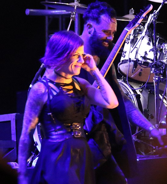 File:John and Korey Cooper Skillet walking off stage Lifest 2017.jpg