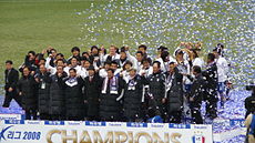 Suwon Samsung Bluewings players of 2008 K-League Champions K-League 2008 Champion.jpg