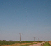 KVLY tower from a distance of about one mile (1.6 km)