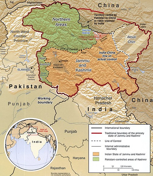 Map of disputed areas