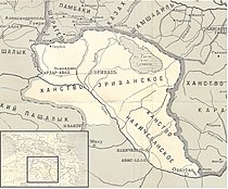 Эриванское и Нахичеванское ханства, отошедшие к Российской империи. Карта 1902 года