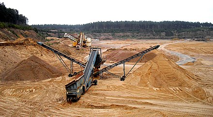 Sand and gravel separator in a gravel pit in Germany