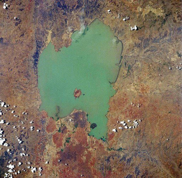 West-looking photograph of Lake Tana from space (April 1991)