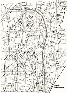 Langenhorner Straßenkarte von 1961 (vor dem Ausbau des Krohnstiegs und der Verlängerung der Landebahn II)