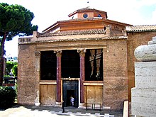 The entrance to the Lateran Baptistery, adjacent to the Archbasilica