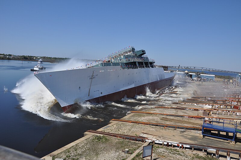 File:Launch of USNS Maury (T-AGS-66) at Halter Marine on 37 March 2013 (130327-N-ZZ999-003).jpg