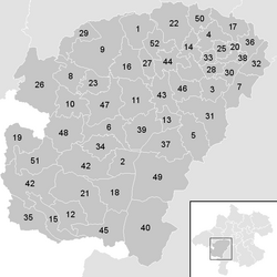 Lage der Gemeinde Bezirk Vöcklabruck im Bezirk Vöcklabruck (anklickbare Karte)