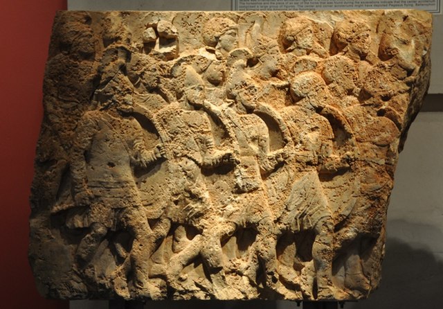 Phalanx in a frieze on the tomb of Pericles, Dynast of Lycia (380–360 BC)