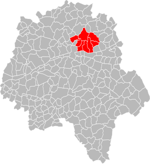 Location of the CC du Vouvrillon in the Indre-et-Loire department