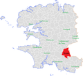 Localisation de Scaër au sein du département du Finistère 1.