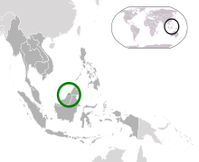 汶萊的位置（綠） 東盟（深灰）  —  [圖例放大]