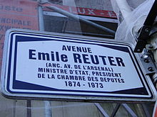 Lüksemburg Caddesi Emile Reuter nom de rue.JPG