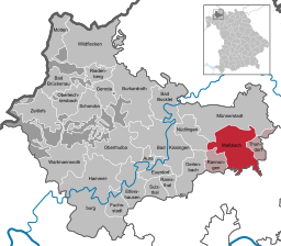 Läget för Maßbach i Landkreis Bad Kissingen