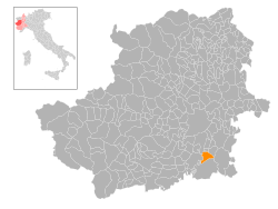Locatie van Villastellone in Turijn (TO)