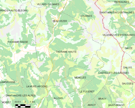 Mapa obce Thorame-Haute