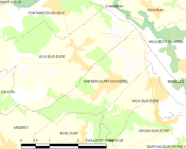 Mapa obce Hardencourt-Cocherel