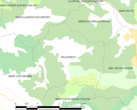Mapa obce Palogneux