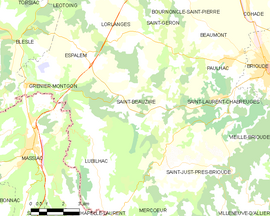 Mapa obce Saint-Beauzire