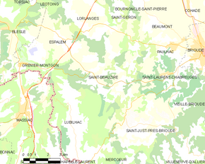 Poziția localității Saint-Beauzire