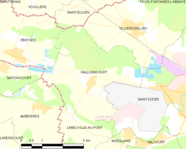 Mapa obce Hallignicourt