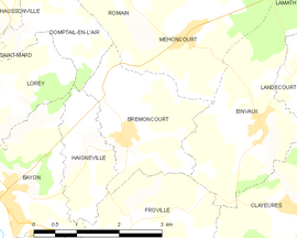 Mapa obce Brémoncourt