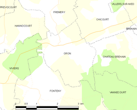 Mapa obce Oron