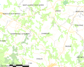 Mapa obce Champsac