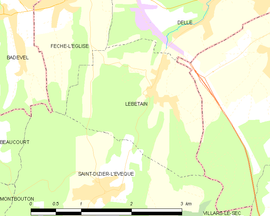 Mapa obce Lebetain
