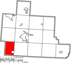 Map of Athens County Ohio Highlighting Lee Township.png