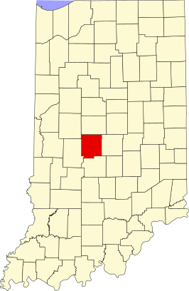 Locatie van Hendricks County in Indiana