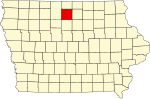 Mapa stanu z zaznaczeniem hrabstwa Hancock