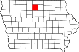Map of Iowa highlighting Hancock County.svg