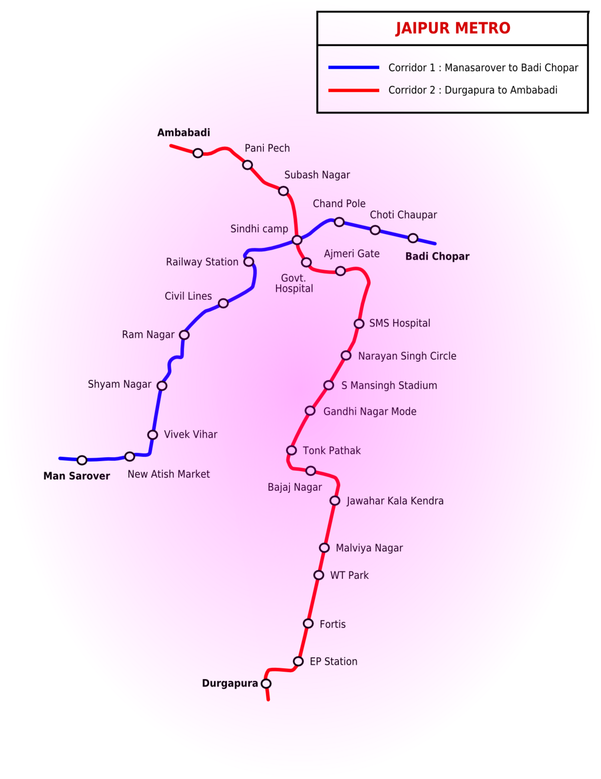Map of Jaipur Metro created using Inkscape.png